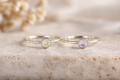 The Birthstone Keepsake Duo | 6mm Breast Milk Stacking Rings
